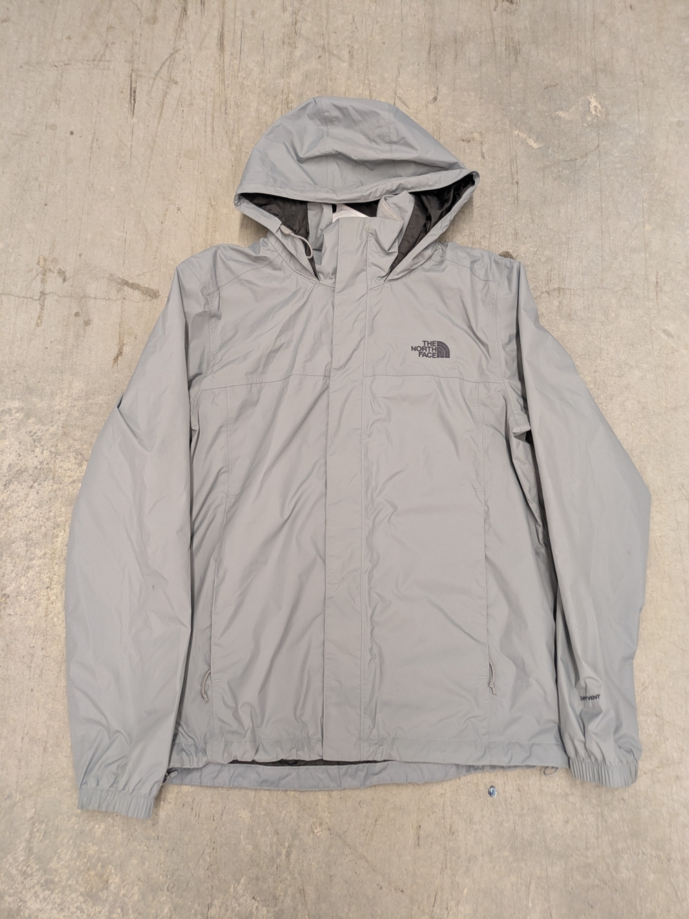 The North Face Men’s Light Gray Rain Jacket with Hood